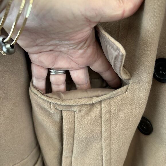 IB Diffusion Coat Women XXL Camel Double Breasted Button Up Pockets Lined - Picture 10 of 12